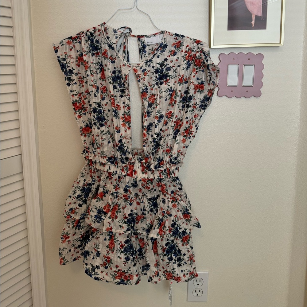 ASOS Design Ra-ra Playsuit in Floral - Picture 5 of 7